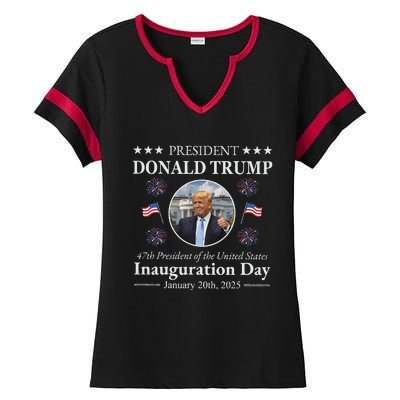 President Donald Trump Inauguration Day 2025 Ladies Halftime Notch Neck Tee