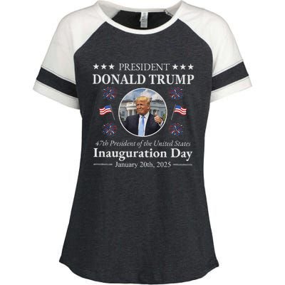 President Donald Trump Inauguration Day 2025 Enza Ladies Jersey Colorblock Tee