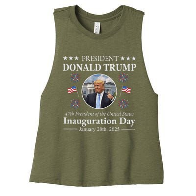 President Donald Trump Inauguration Day 2025 Women's Racerback Cropped Tank