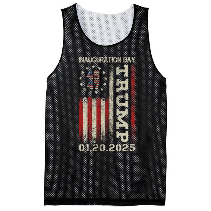 President Donald Trump Inauguration Day 2025 Usa Flag Mesh Reversible Basketball Jersey Tank