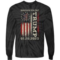 President Donald Trump Inauguration Day 2025 Usa Flag Tie-Dye Long Sleeve Shirt