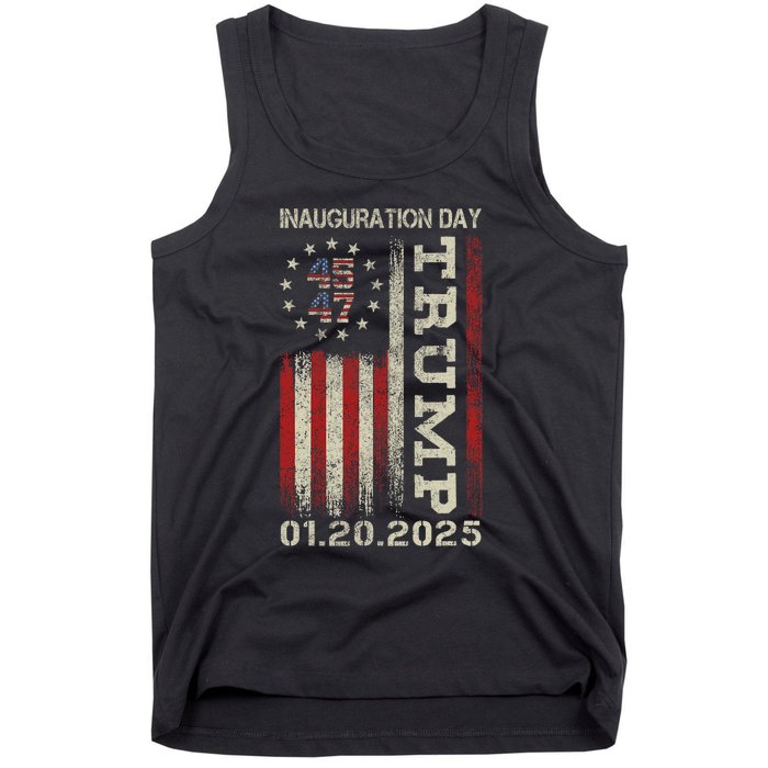 President Donald Trump Inauguration Day 2025 Usa Flag Tank Top