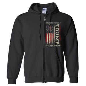 President Donald Trump Inauguration Day 2025 Usa Flag Full Zip Hoodie