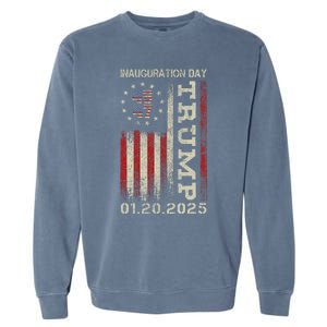 President Donald Trump Inauguration Day 2025 Usa Flag Garment-Dyed Sweatshirt