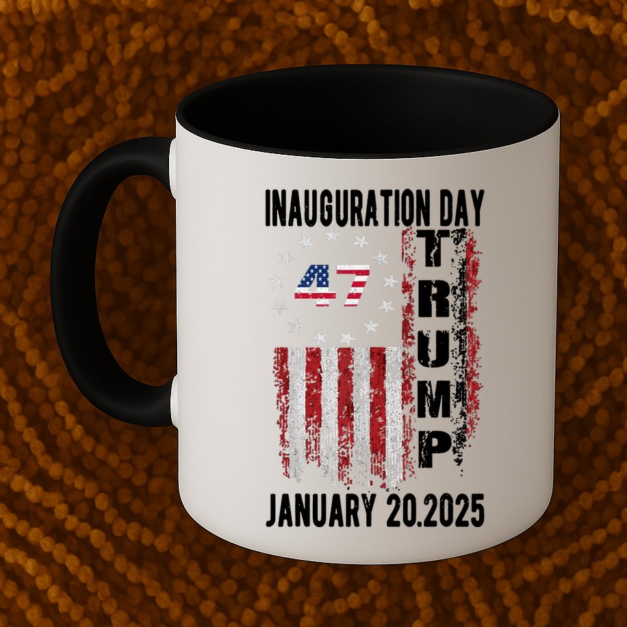 President Donald Trump Inauguration Day 2025 Vintage Flag Mug