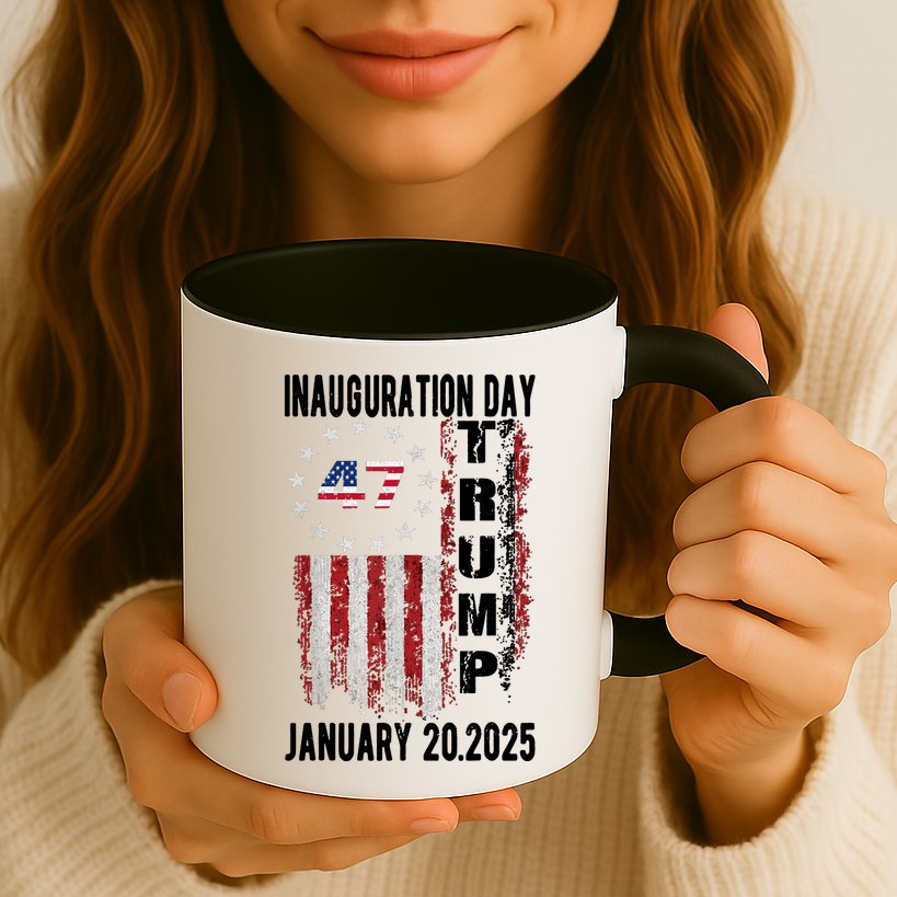 President Donald Trump Inauguration Day 2025 Vintage Flag Mug