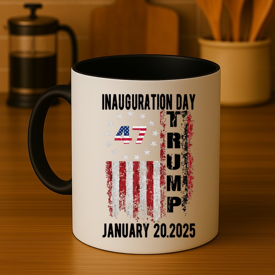 President Donald Trump Inauguration Day 2025 Vintage Flag Mug