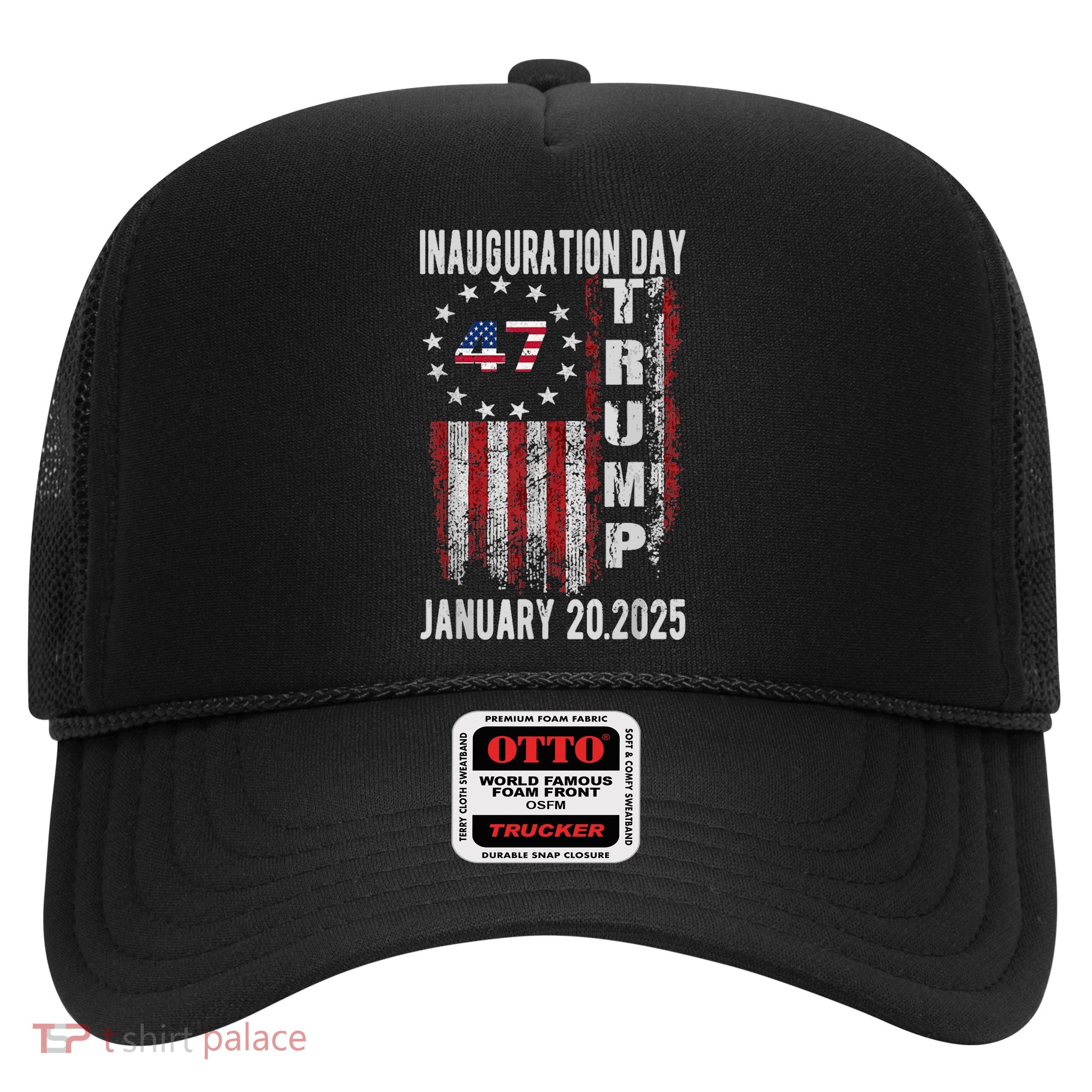 President Donald Trump Inauguration Day 2025 Vintage Flag Trucker Hat