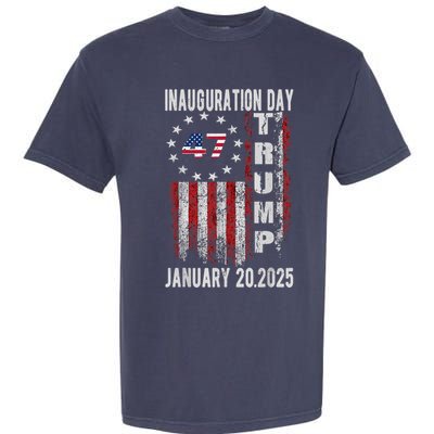 President Donald Trump Inauguration Day 2025 Vintage Flag Garment-Dyed Heavyweight T-Shirt