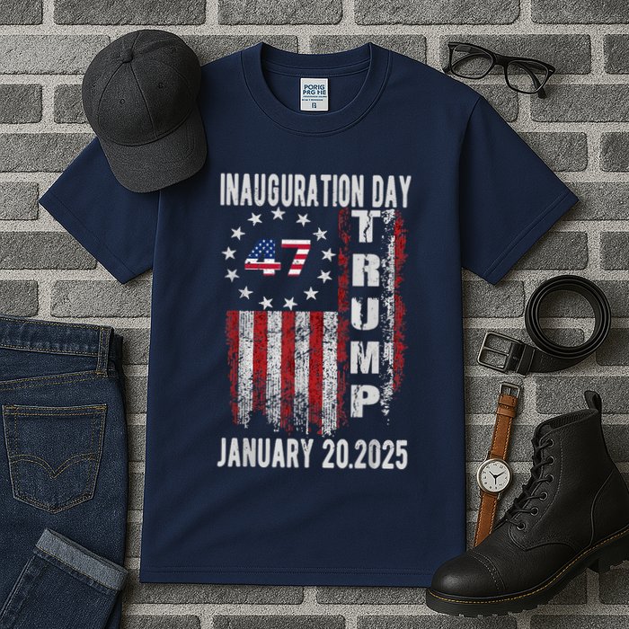 President Donald Trump Inauguration Day 2025 Vintage Flag Tall T-Shirt