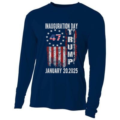 President Donald Trump Inauguration Day 2025 Vintage Flag Cooling Performance Long Sleeve Crew