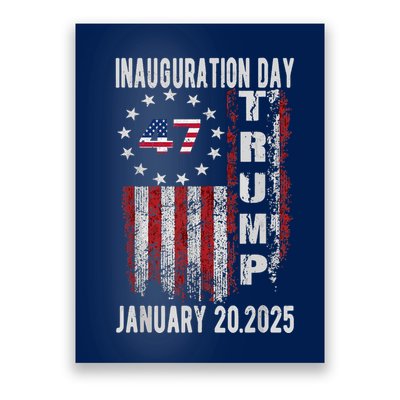 President Donald Trump Inauguration Day 2025 Vintage Flag Poster