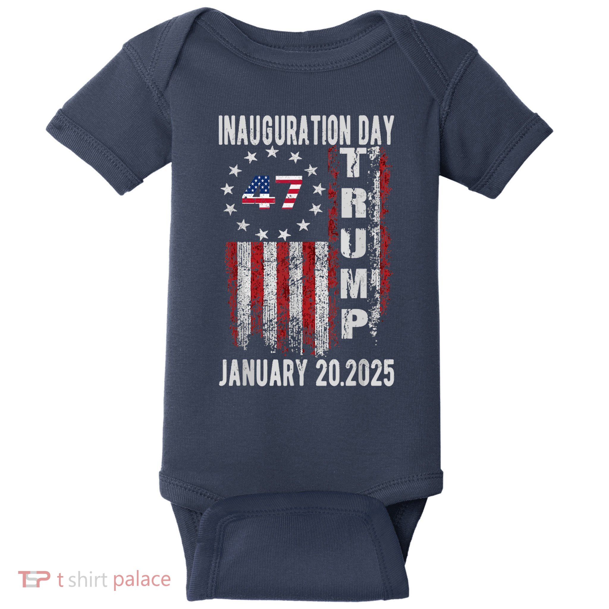 President Donald Trump Inauguration Day 2025 Vintage Flag Baby Bodysuit