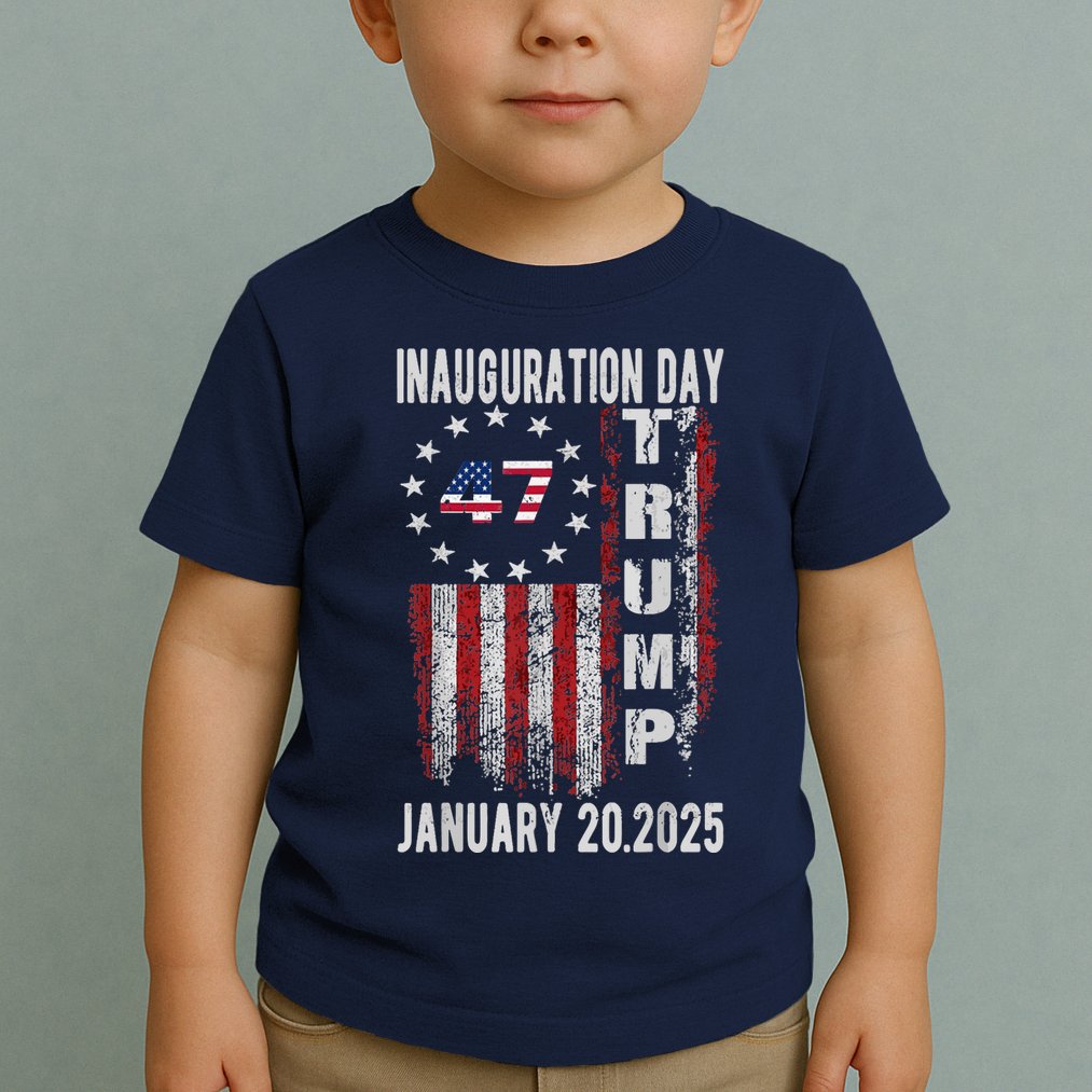 President Donald Trump Inauguration Day 2025 Vintage Flag Toddler T-Shirt
