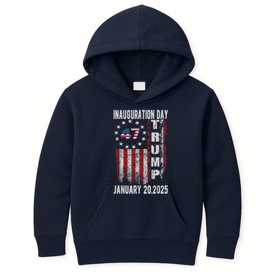 President Donald Trump Inauguration Day 2025 Vintage Flag Kids Hoodie