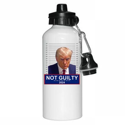 President Donald Trump Mugshot 2024 Not Guilty Supporter Aluminum Water Bottle