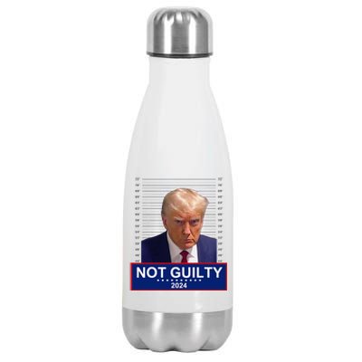 President Donald Trump Mugshot 2024 Not Guilty Supporter Stainless Steel Insulated Water Bottle