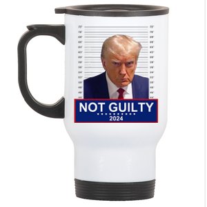 President Donald Trump Mugshot 2024 Not Guilty Supporter Stainless Steel Travel Mug