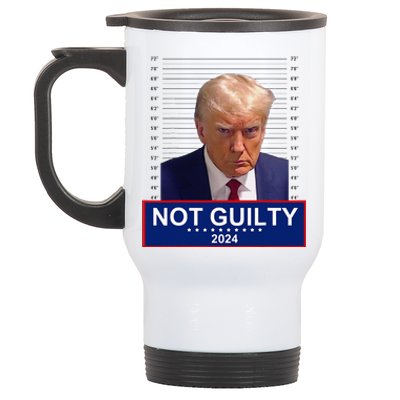 President Donald Trump Mugshot 2024 Not Guilty Supporter Stainless Steel Travel Mug