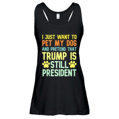 Pro Donald Trump Funny Pet My Dog Republican Conservative Ladies Essential Flowy Tank