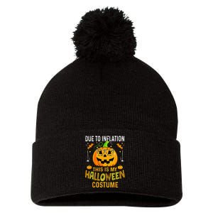 Pumpkin Due To Inflation This Is My Halloween Custome Gift Pom Pom 12in Knit Beanie