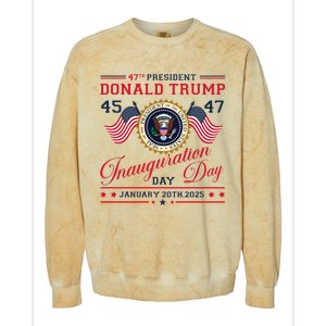 President Donald Trump Inauguration Day 2025 47th Usa Flag Colorblast Crewneck Sweatshirt