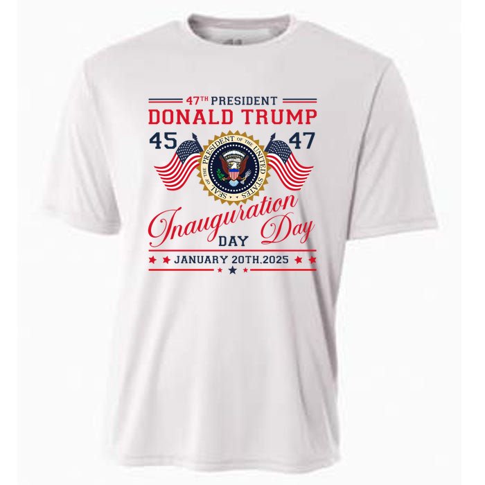 President Donald Trump Inauguration Day 2025 47th Usa Flag Cooling Performance Crew T-Shirt