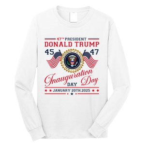 President Donald Trump Inauguration Day 2025 47th Usa Flag Long Sleeve Shirt