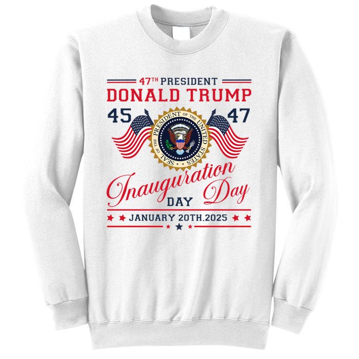 President Donald Trump Inauguration Day 2025 47th Usa Flag Sweatshirt