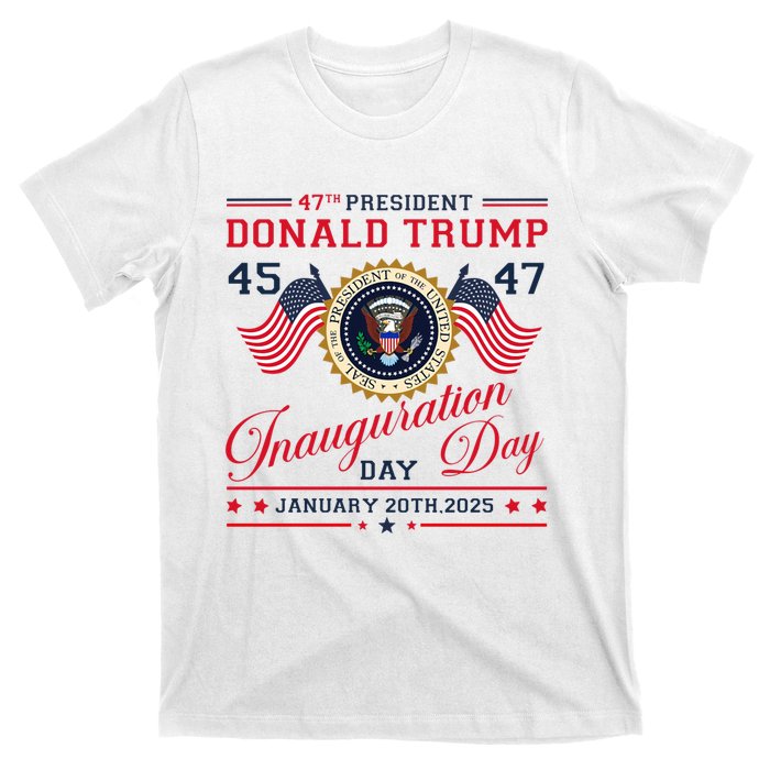 President Donald Trump Inauguration Day 2025 47th Usa Flag T-Shirt