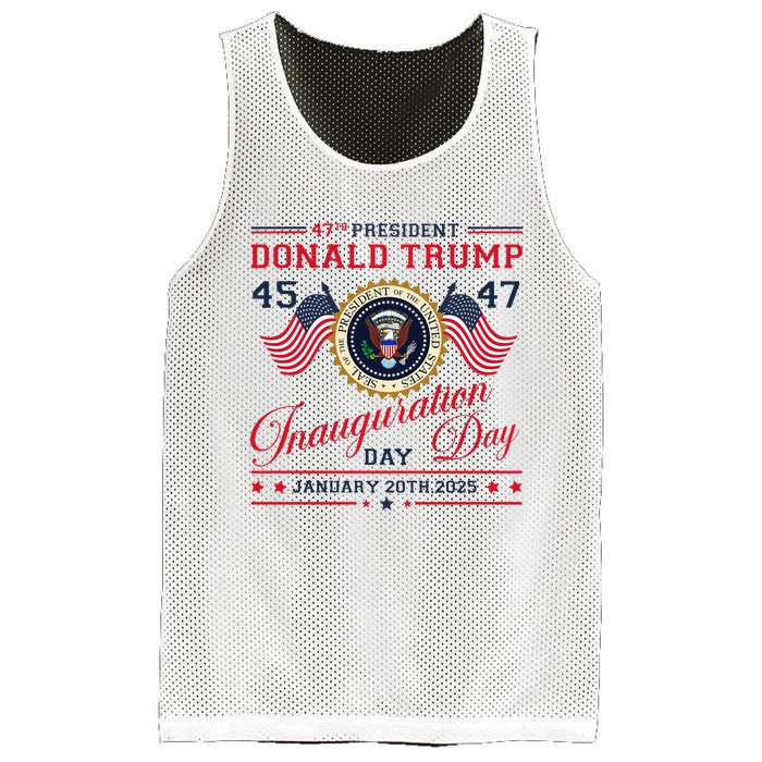 President Donald Trump Inauguration Day 2025 47th Usa Flag Mesh Reversible Basketball Jersey Tank