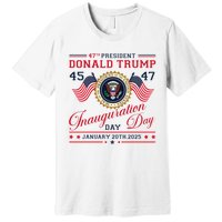 President Donald Trump Inauguration Day 2025 47th Usa Flag Premium T-Shirt