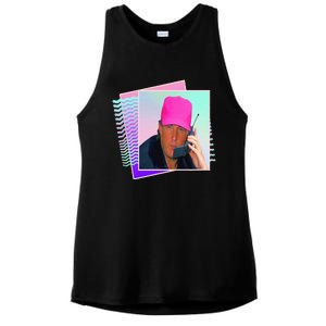 President Donald Trump Retro 80s 90s Graphic Ladies PosiCharge Tri-Blend Wicking Tank