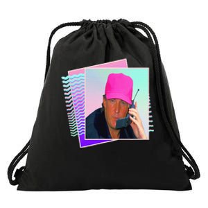 President Donald Trump Retro 80s 90s Graphic Drawstring Bag