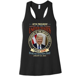 President Donald Trump Inauguration 2025 Memorabilia Women's Racerback Tank