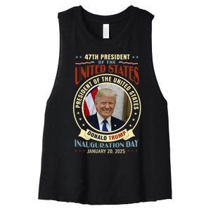 President Donald Trump Inauguration 2025 Memorabilia Women's Racerback Cropped Tank