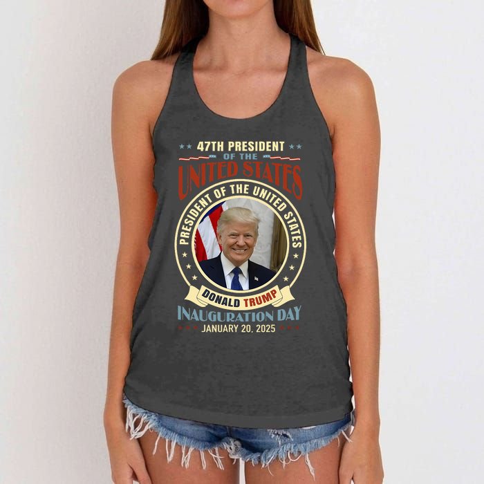 President Donald Trump Inauguration 2025 Memorabilia Women's Knotted Racerback Tank