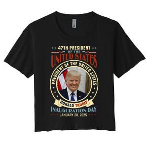 President Donald Trump Inauguration 2025 Memorabilia Women's Crop Top Tee