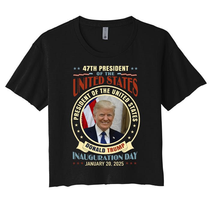 President Donald Trump Inauguration 2025 Memorabilia Women's Crop Top Tee