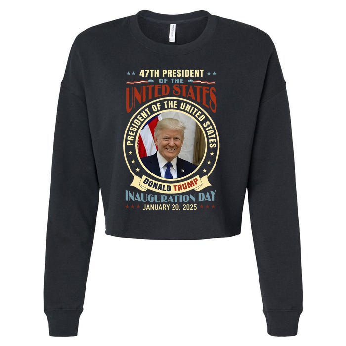 President Donald Trump Inauguration 2025 Memorabilia Cropped Pullover Crew