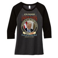 President Donald Trump Inauguration 2025 Memorabilia Women's Tri-Blend 3/4-Sleeve Raglan Shirt