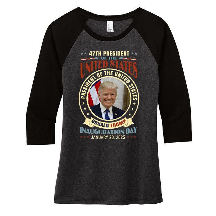 President Donald Trump Inauguration 2025 Memorabilia Women's Tri-Blend 3/4-Sleeve Raglan Shirt