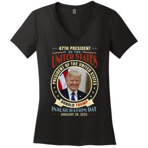 President Donald Trump Inauguration 2025 Memorabilia Women's V-Neck T-Shirt