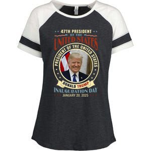 President Donald Trump Inauguration 2025 Memorabilia Enza Ladies Jersey Colorblock Tee