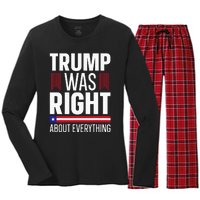 Pro Donald Trump Trump Was Right About Everything Women's Long Sleeve Flannel Pajama Set 