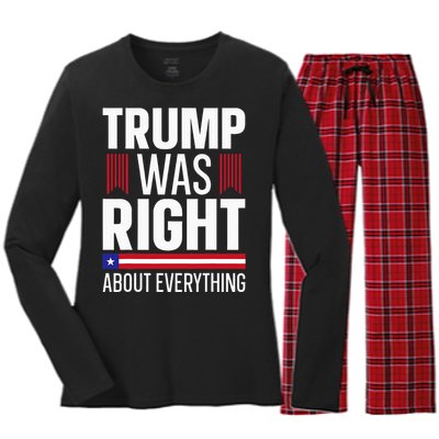 Pro Donald Trump Trump Was Right About Everything Women's Long Sleeve Flannel Pajama Set 