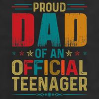 Proud Dad Teenager Funny Bday Party 13 Year Old 7 Panel Mesh Trucker Snapback Hat