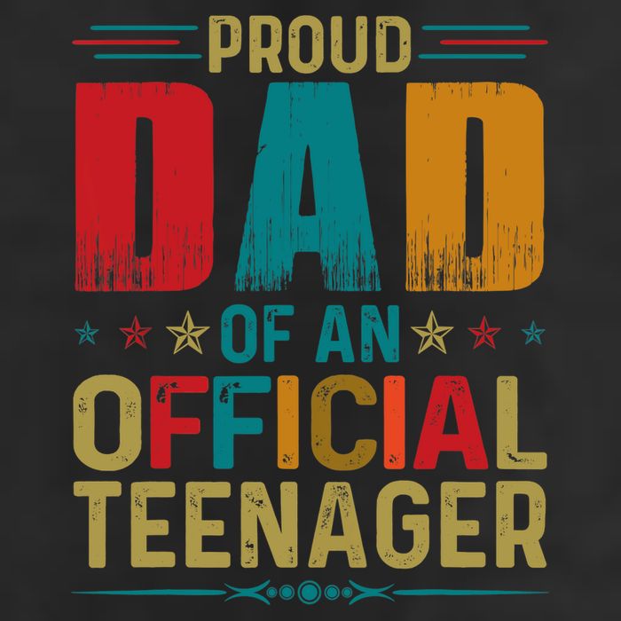 Proud Dad Teenager Funny Bday Party 13 Year Old 7 Panel Mesh Trucker Snapback Hat