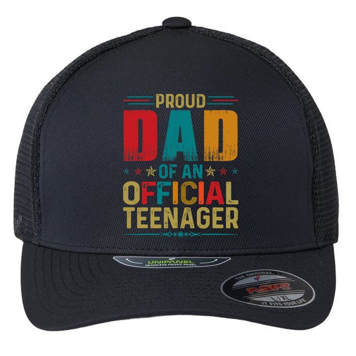 Proud Dad Teenager Funny Bday Party 13 Year Old Flexfit Unipanel Trucker Cap