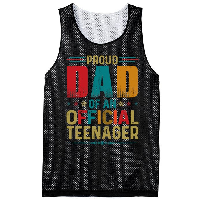 Proud Dad Teenager Funny Bday Party 13 Year Old Mesh Reversible Basketball Jersey Tank